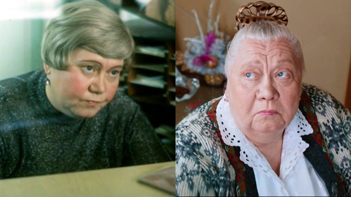 Галина Стаханова в фильме «Я в полном порядке», 1989 год / в фильме «Елки 5», 2016 год